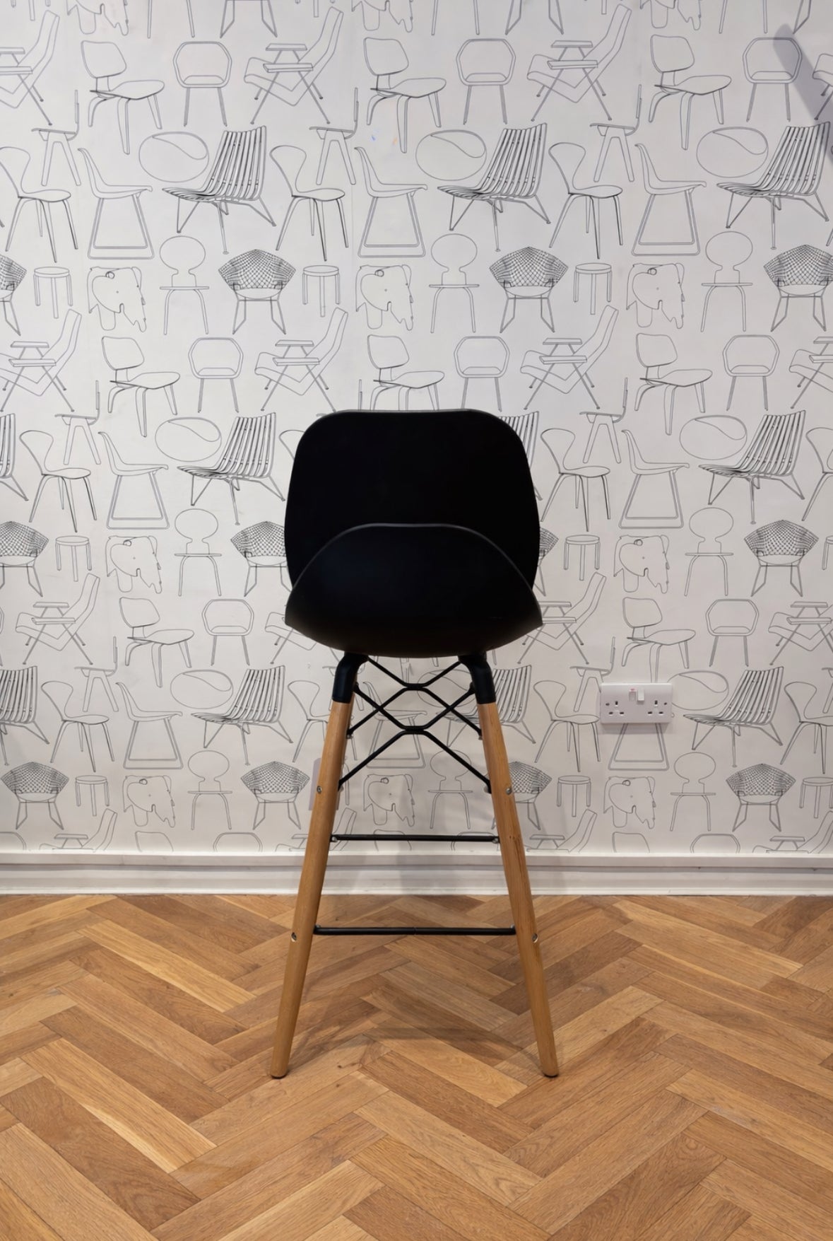 Penkeths Curved Seat Barstool in Black (Used)