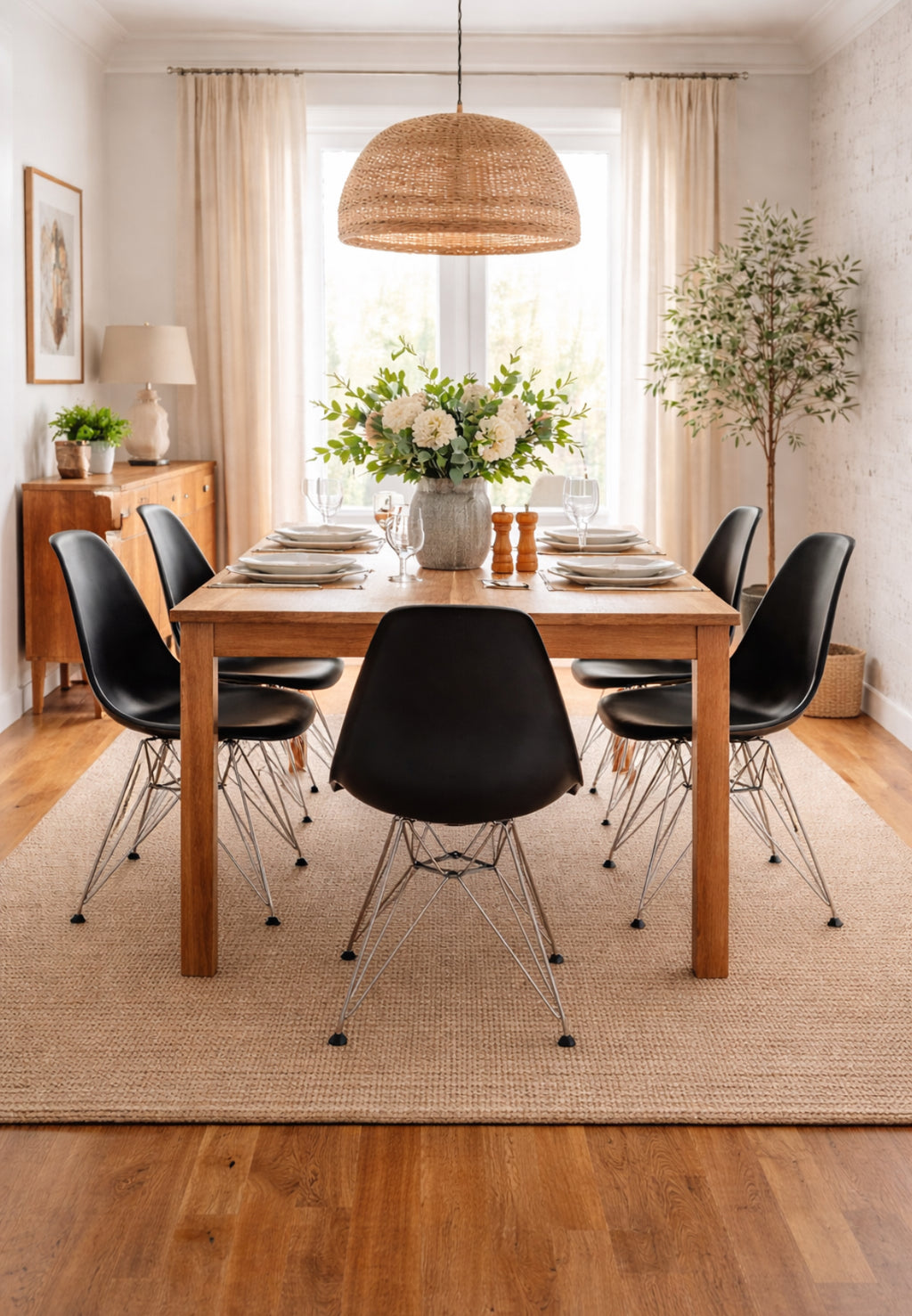 Vitra Eames RE DSR Eiffel Dining Chair in Black