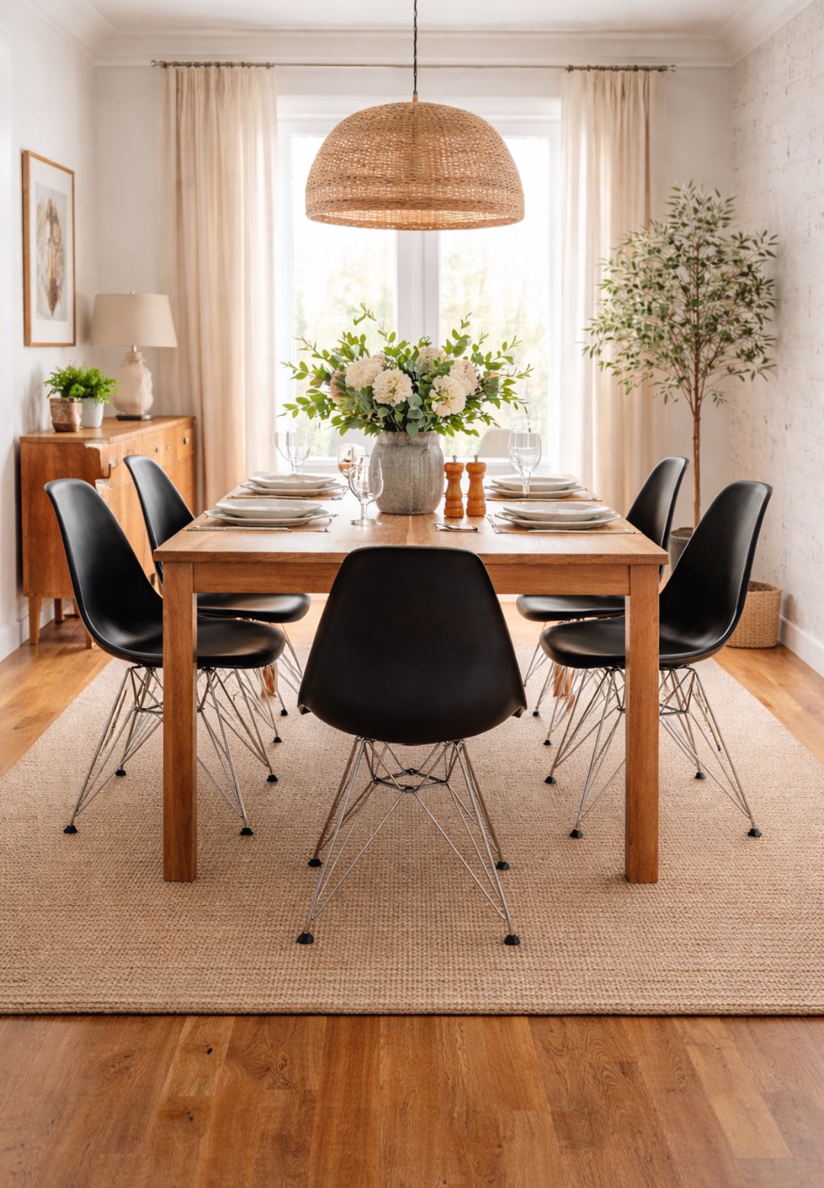 Vitra Eames RE DSR Eiffel Dining Chair in Black