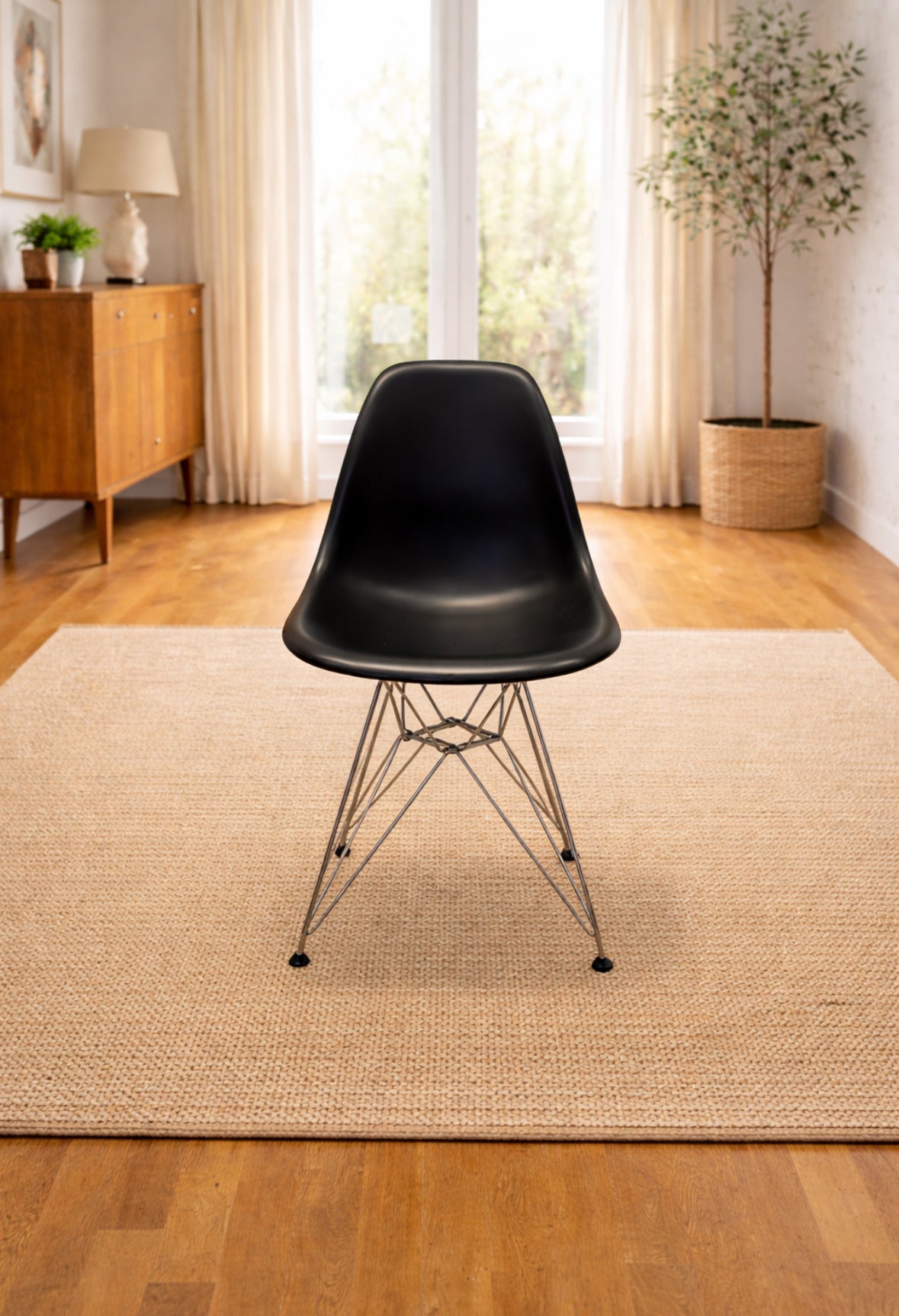 Vitra Eames RE DSR Eiffel Dining Chair in Black