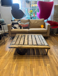 Rustic Industrial Wooden Coffee Table