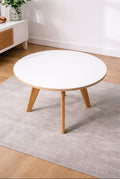 White Dining Table with Oak Legs