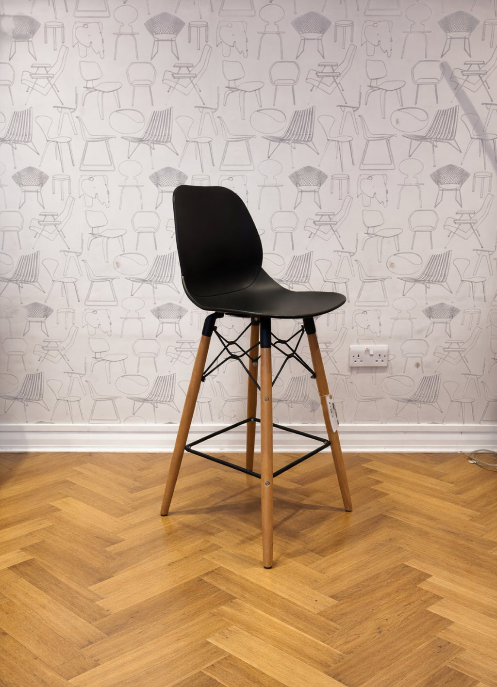 Penkeths Curved Seat Barstool in Black (Used)