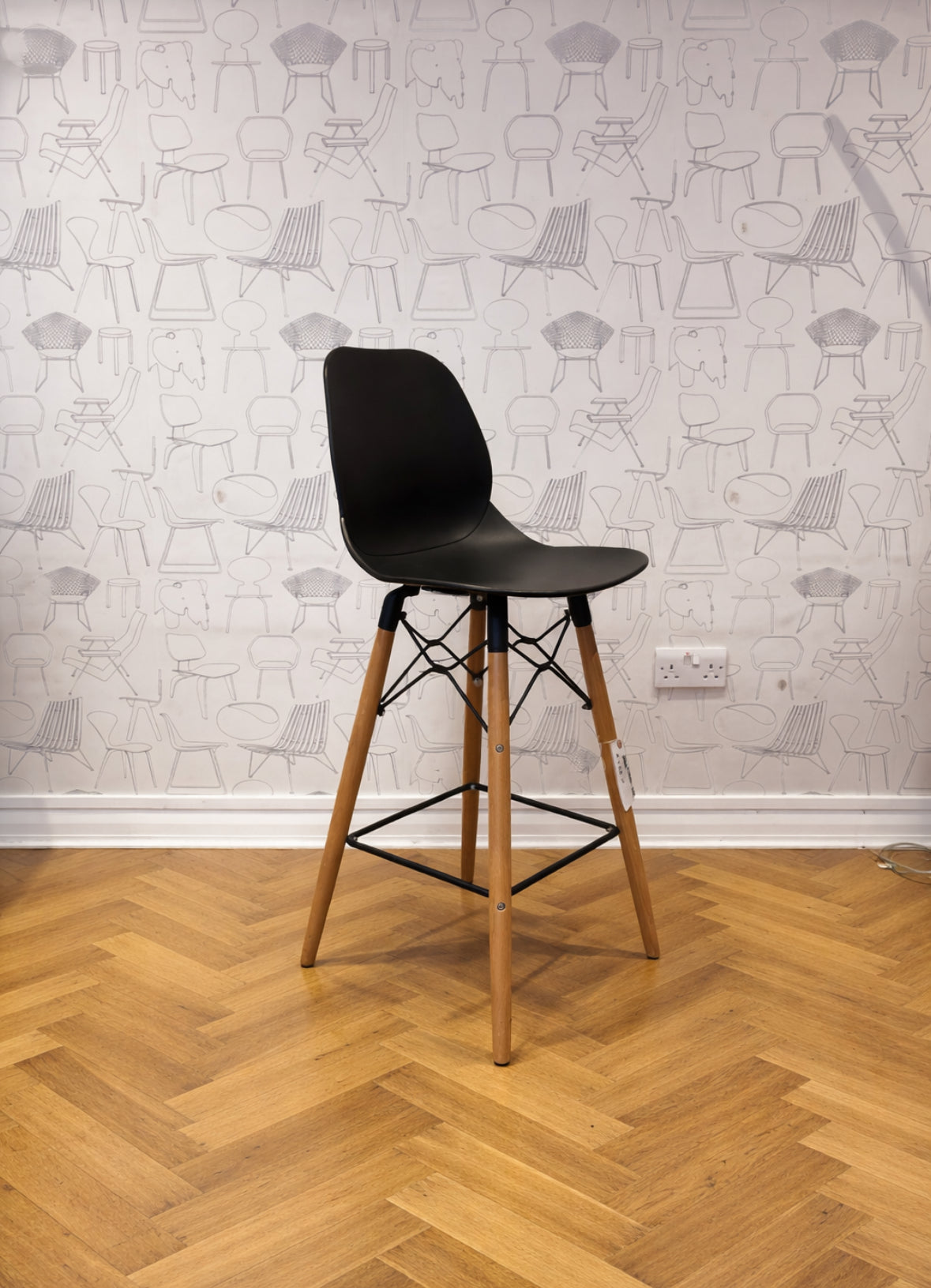 Penkeths Curved Seat Barstool in Black (Used)