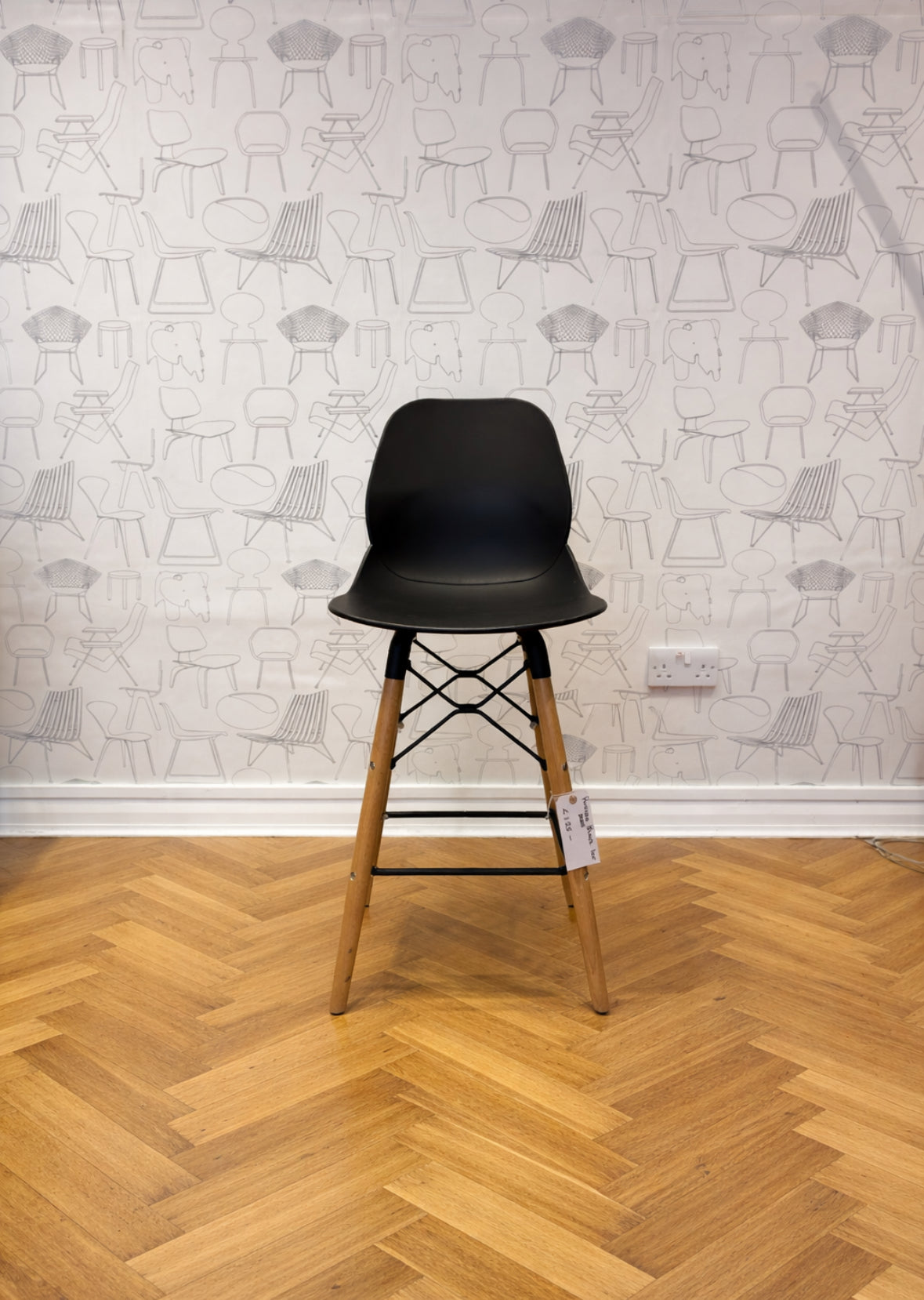 Penkeths Curved Seat Barstool in Black (Used)