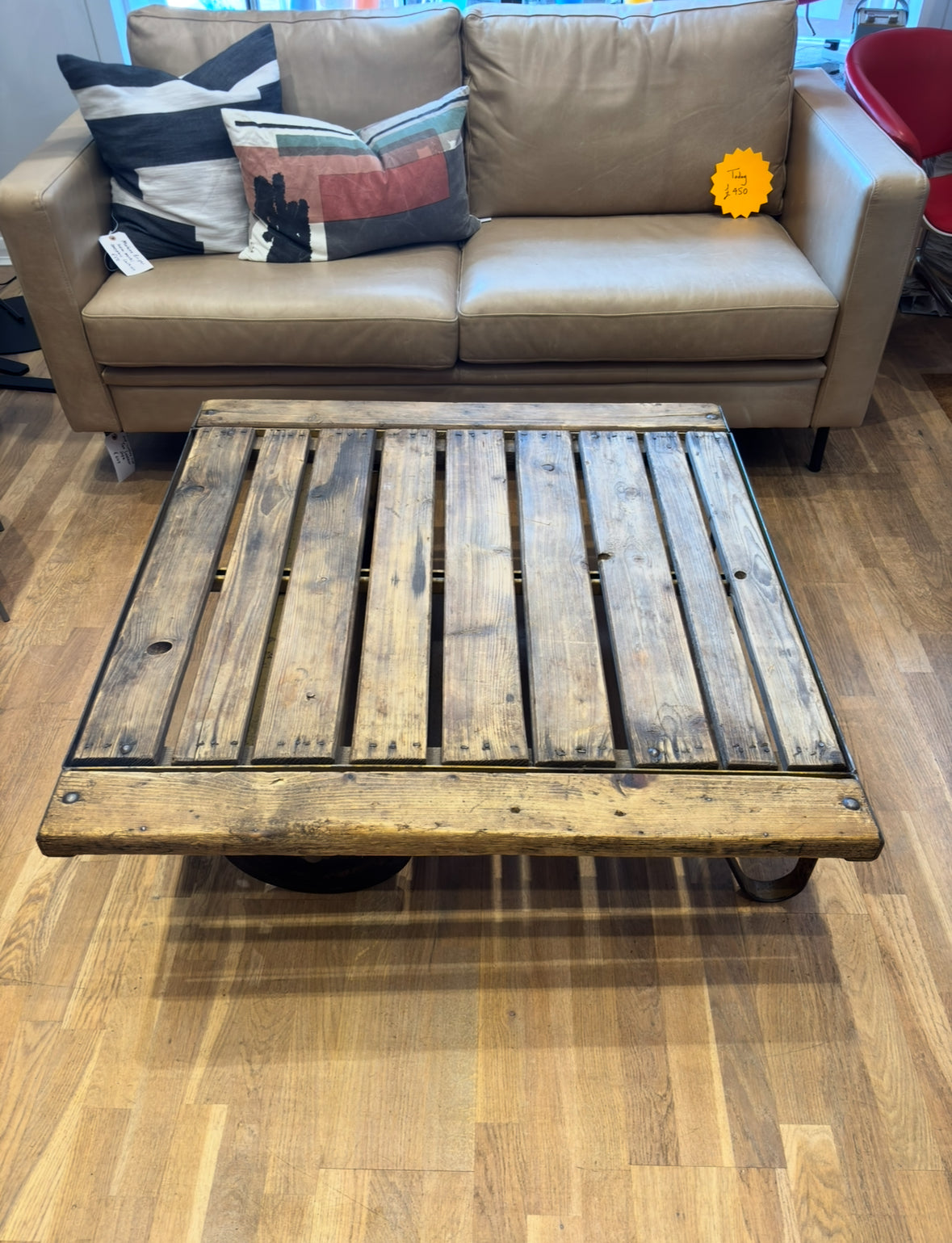 Rustic Industrial Wooden Coffee Table