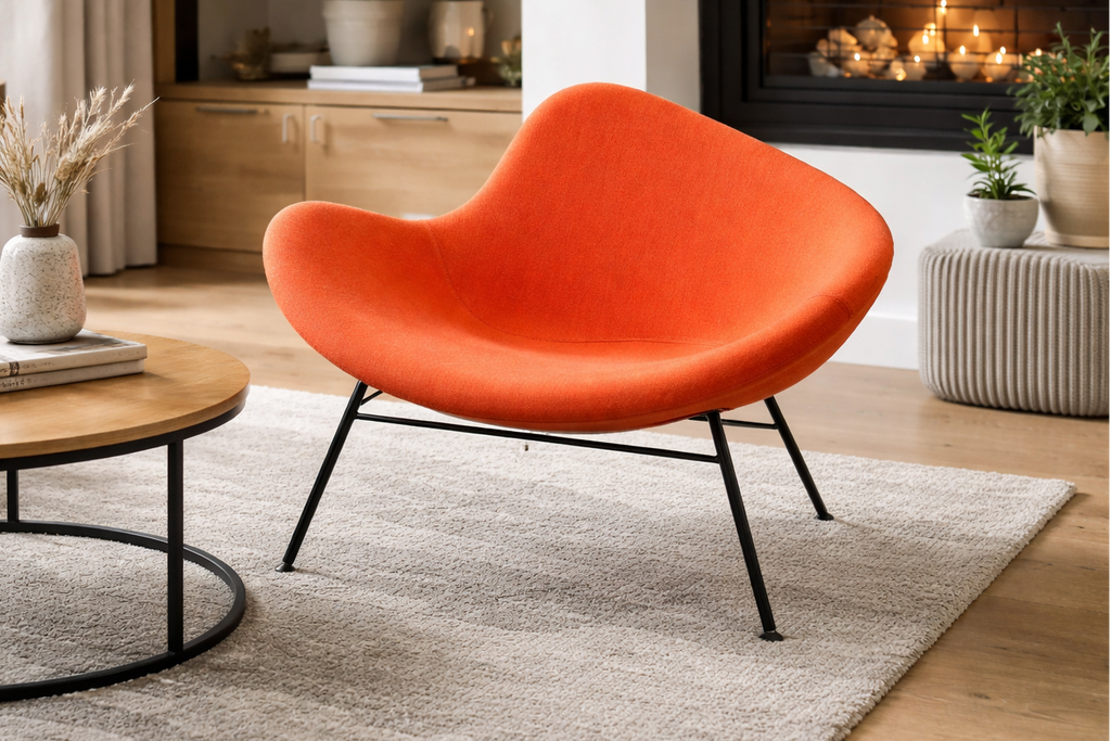 +Halle K2 Lounge Chair in Orange by Busk and Hertzog (Used)