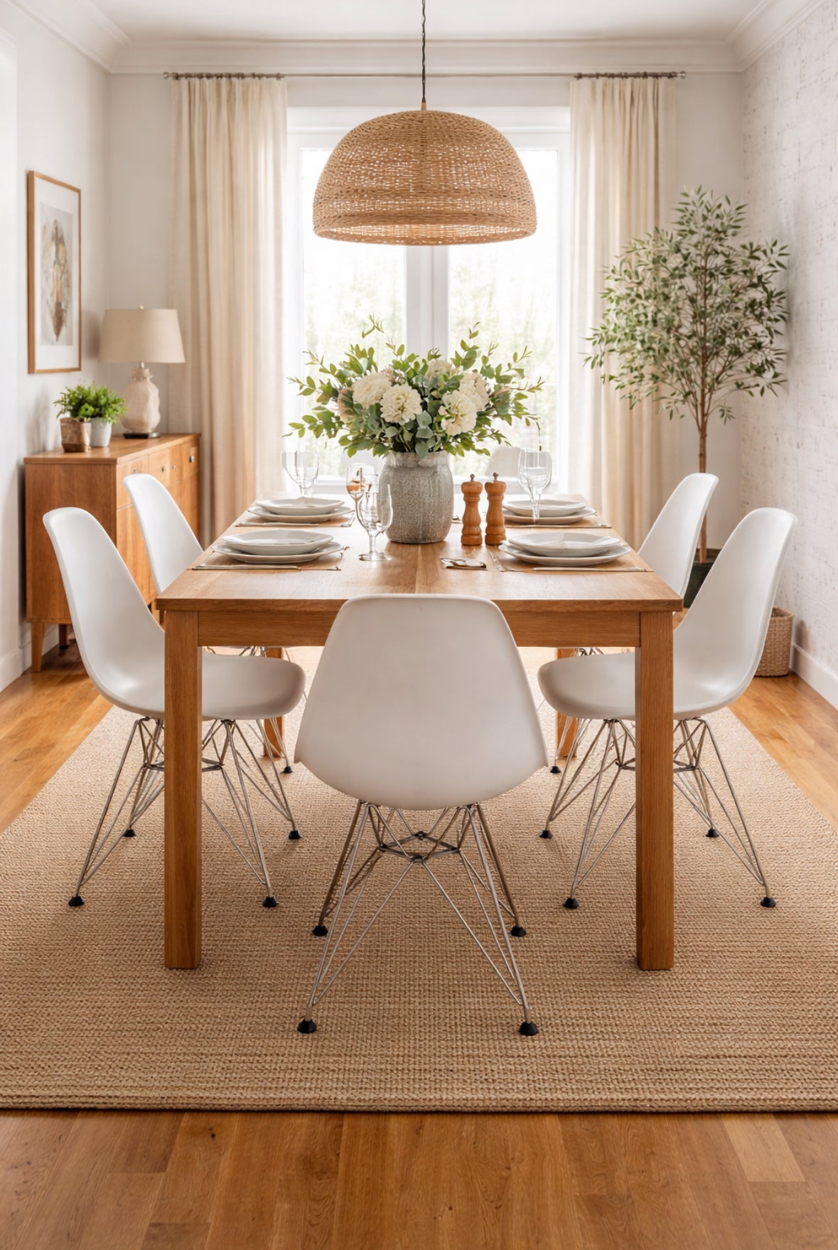Vitra Eames RE DSR Eiffel Dining Chair in White