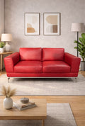 Red Leather Sofa (Used)