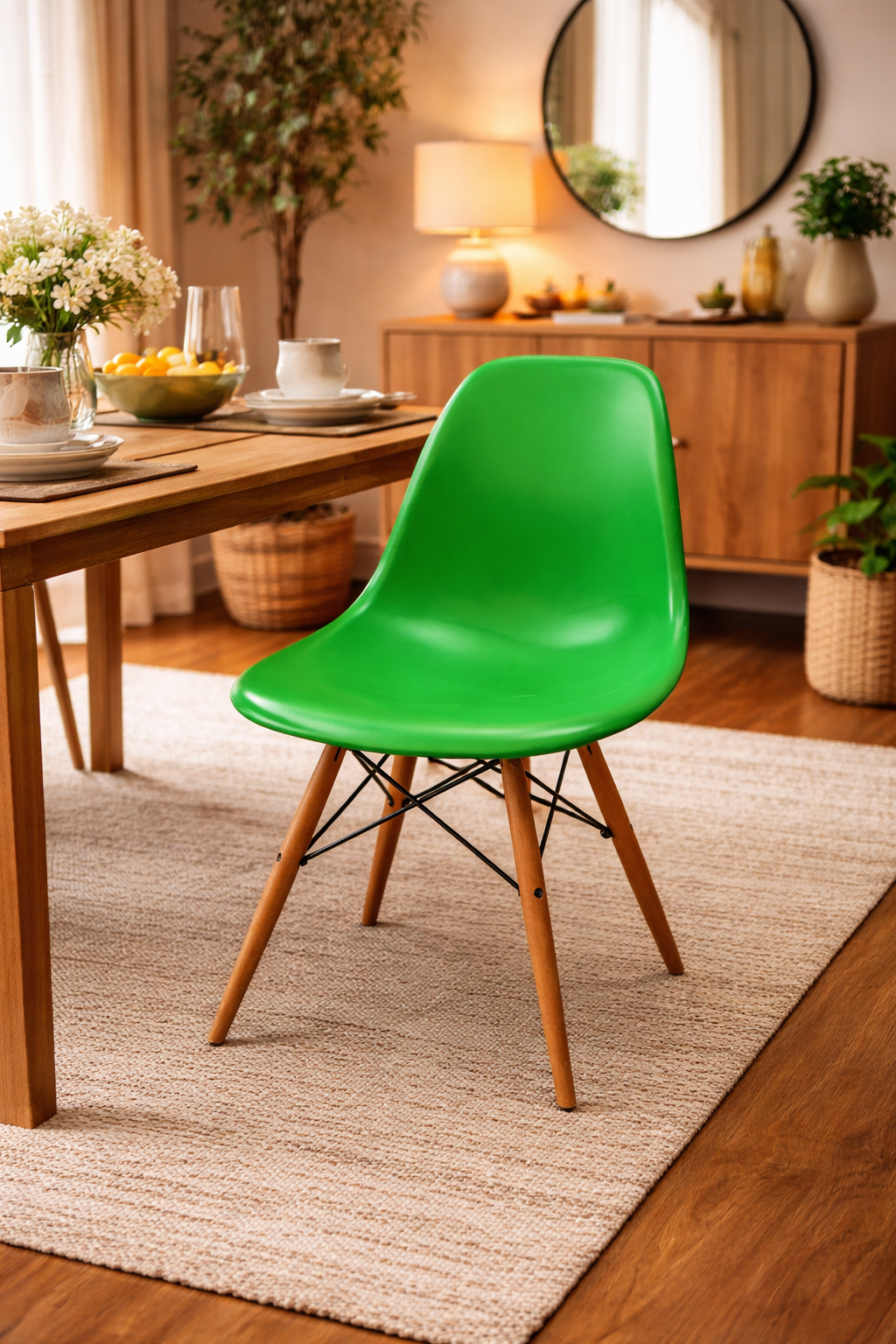Vitra Eames RE DSW Dining Chair in Green (Used)