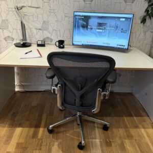 Herman Miller Aeron Graphite Polished Chair Size B