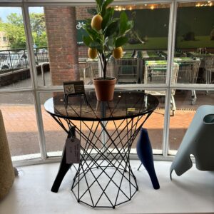 Glass Table With Black Wire Frame